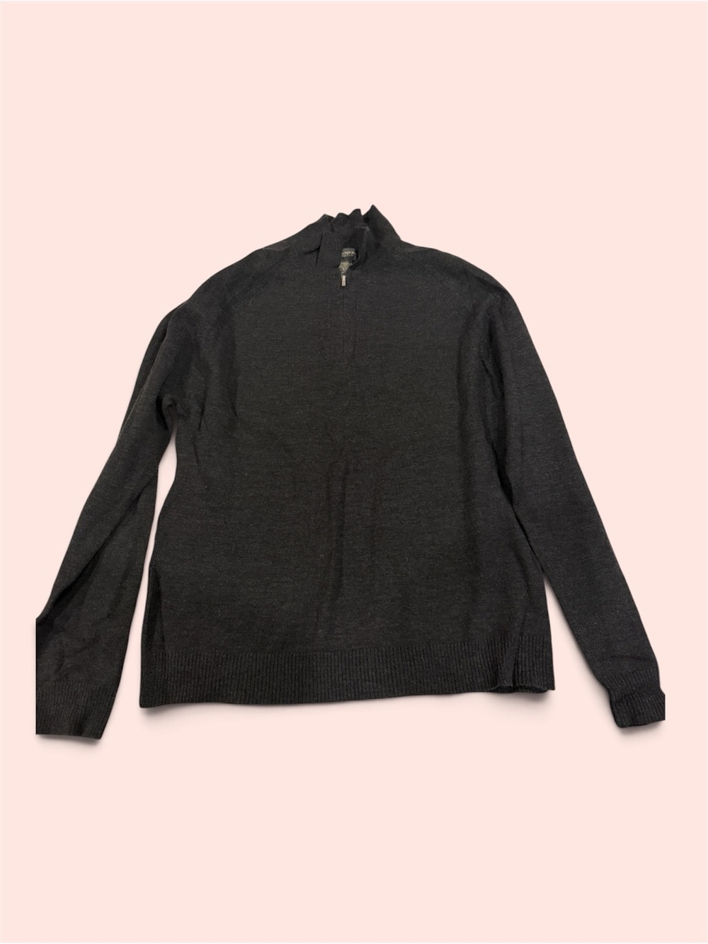 Banana Republic Men's Charcoal Zip-Neck Sweater